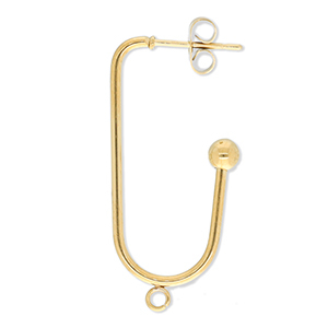 Fornituras Acero Inox pendientes criolla con anilla Dorado