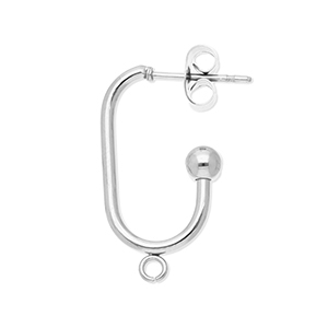 Fornituras Acero Inox pendientes ovalado largo con anilla Plateado