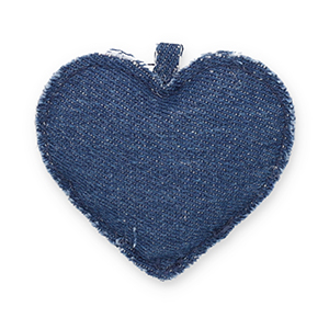 Colgantes llamativos coraz&oacute;n Azul denim
