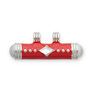 Message bead colgantes Acero Inox Plateado-rojo-transparente