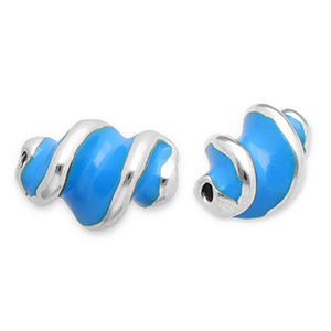 Abalorios Acero Inox espiral Plateado-azul