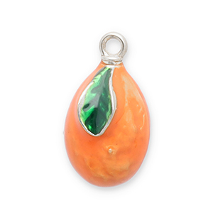 Colgantes Acero Inox kumquat Plateado-naranja-verde