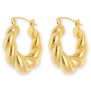 Pendientes Acero Inox criollas espiral Dorado