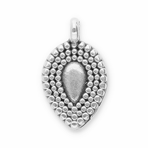 Colgantes met&aacute;licos DQ gota Plateado vieja (sin n&iacute;quel)