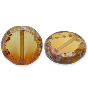 Abalorios Checos TCB redondos 14mm Peridot-topaz