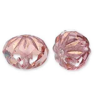 Abalorios Checos FPB redondos 10x7mm Rosaline-bronze