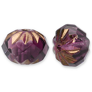 Abalorios Checos FPB redondos 10x7mm Amethyst-bronze