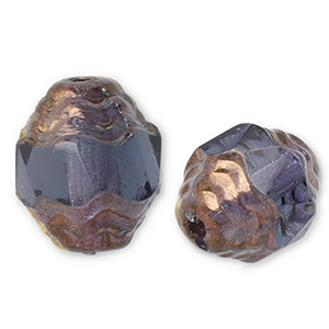 Abalorios Checos FPB &oacute;valo 7x6mm Montana blue- bronze