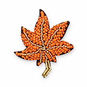 Broches hoja Naranja-negro