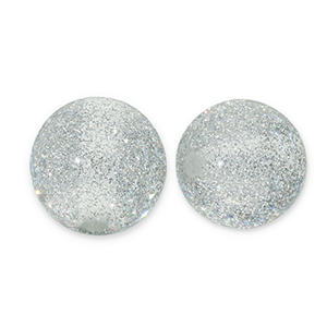 Abalorios acr&iacute;licos con glitter 12 mm Gris-plateado