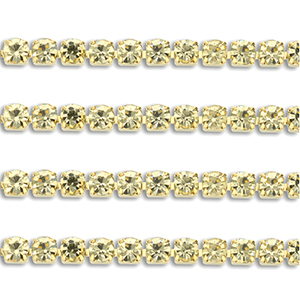 Cadena Strass Acero Inox 3mm Dorado-champagne