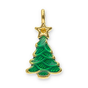 Colgantes Acero Inox &aacute;rbol navide&ntilde;o Dorado-verde