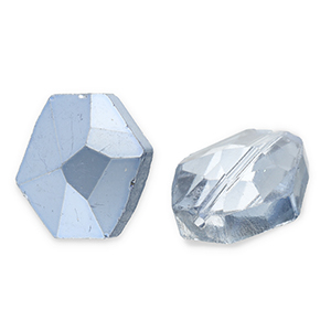 Abalorios faceteados Fashion hex&aacute;gono Azul-revestimiento pearl shine