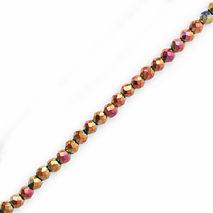 Abalorios faceteados redondos 3mm Bronce-cubierta AB