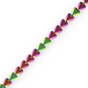 Abalorios Hematita coraz&oacute;n P&uacute;rpura-verde-cubierta AB