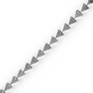 Abalorios Hematita coraz&oacute;n Plateado