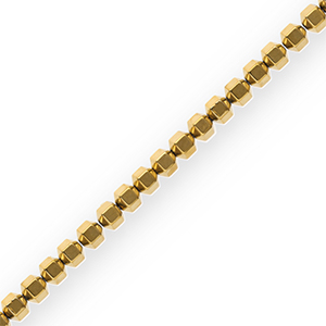 Abalorios Hematita hex&aacute;gono Dorado