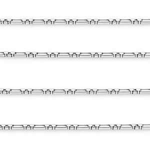 Fornituras Acero Inox cadena jasseron rect&aacute;ngulo Plateado