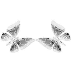 Pendientes Acero Inox mariposa Plateado