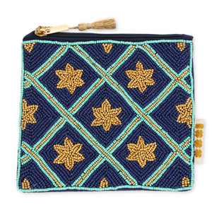 BY31&reg; Neceser estrellas Azul oscuro-azul cerceta claro-dorado