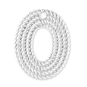 Colgantes Acero Inox &oacute;valo Plateado