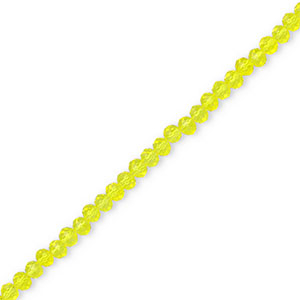 Abalorios faceteados disco 4x3mm Amarillo