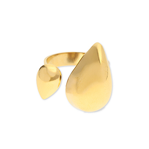 Anillos Acero Inox gotas Dorado