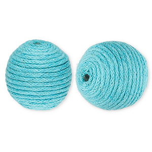 Abalorios acr&iacute;licos 22 mm con cord&oacute;n encerado Azul