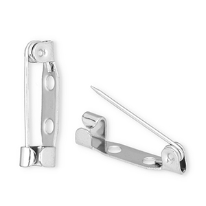 Fornituras acero inox soporte para broche Plateado