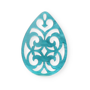 Colgantes de resina gota barok 38x27mm Azul Atol&oacute;n