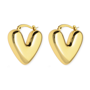 Pendientes Acero Inox criollas coraz&oacute;n Dorado