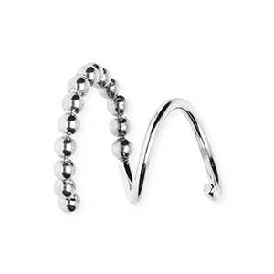 BY31&reg; Pendientes espiral efecto doble acero Inox bolas Plateado