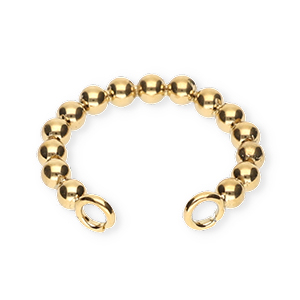 BY31&reg; Pendientes ear cuff acero Inox bolas con 2 anillas Dorado