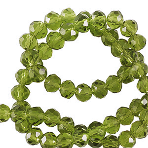 Abalorios faceteados disco 3x2mm Verde malachy-revestimiento pearl shine