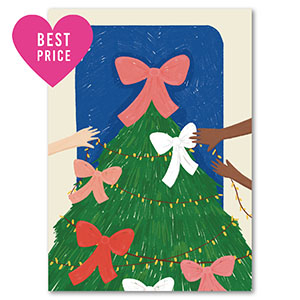 Tarjetas para joyer&iacute;a &aacute;rbol navide&ntilde;o Verde-azul-rosa