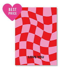 Tarjetas para joyer&iacute;a "Love you" Rosa-rojo