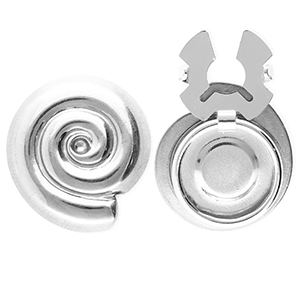 Cubrebotones Acero Inox espiral Plateado