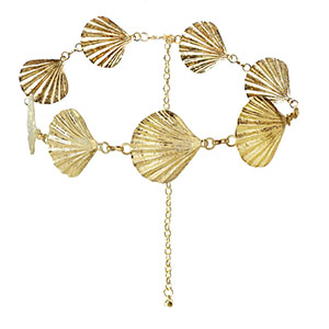 Cadena para la cadera conchas Dorado