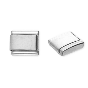 Acero Inox link-eslab&oacute;n para pulsera italiana con dijes Acero Inox Plateado