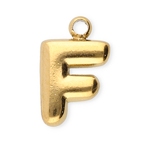 Colgantes Acero Inox letra F Dorado