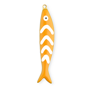 Colgantes Acero Inox pez Dorado-naranja-blanco