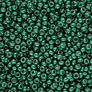 Rocalla cristal 8/0 (3mm) Verde teal met&aacute;lico brillante