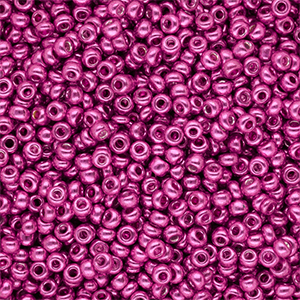 Rocalla cristal 8/0 (3mm) Fucsia rosado met&aacute;lico brillante