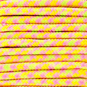 Paracord trendy 6mm Amarillo-rosa claro-verde lima