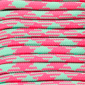 Paracord trendy 6.5mm Rosa hot-verde menta