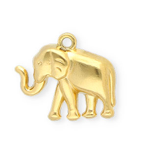 Colgantes Acero Inox elefante Dorado