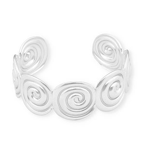 Pulseras Acero Inox bangle espiral Plateado