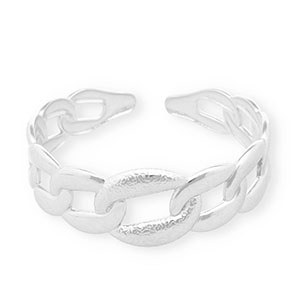 Pulseras Acero Inox bangle eslab&oacute;n gourmet Plateado