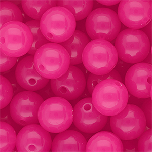 DQ&reg; Abalorios acr&iacute;licos 14 mm brillante Rosa magenta
