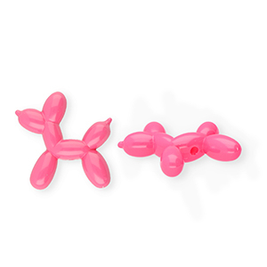 Abalorios acr&iacute;licos perro&nbsp;globo Rosa oscuro